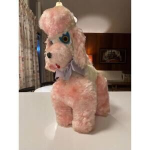 Vintage 1950s 1960s Pink Poodle Stuffed Animal Carnival Prize